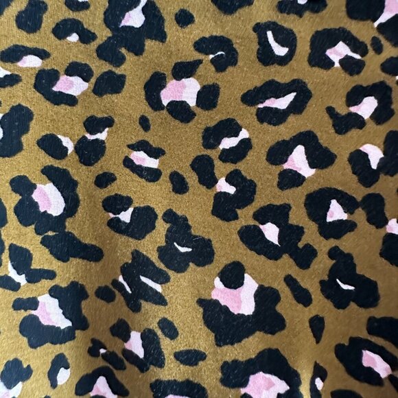 Maeve Anthropologie Tan Black Pink Cheetah Print Colette Cropped Wide Leg Pant - Picture 5 of 8